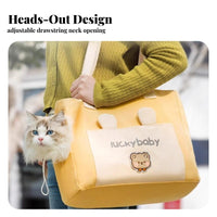 Wide Comfortable Strap Canvas Pet Shoulder Bag Adjustable Neck Opening Heads-out Pet Tote Breathable Mesh Top for Vet Visits, Outdoor, Parks