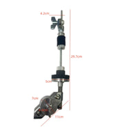 Threaded Cymbal Stacker with Clamp Space-Saving Cymbal Post Mount Adjustable Drum Accessory Compact for Drummers, Percussionists, Stage Rigs, Practice Kits