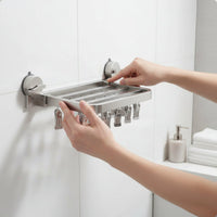 Multi-Prong Laundry Organizer Windproof Suction Cup Dehumidifying Rack Easy to Install Household Storage for Washroom