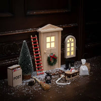 Diy Christmas House Kit Festive Miniature Scene Kit with Snowman Artisanal Miniatures Delicate for Shelf Decor