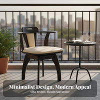 Nordic Design Swivel Spindle Back Chair Minimalist Design Swivel Base Armchair Multi-Purpose Dining Seat Ergonomic Backrest for Telecommuting Workers, Students, Homeowners, Balcony, Home Office, Bedroom, Living Room