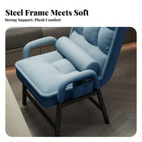 Ergonomic Design Adjustable Padded Recliner Thick Padding Adjustable Recliner Support Pillow Computer Chair Sturdy Frame for Students, Office Workers, Dormitory, Reading, Bedroom, Living Room