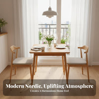 Space-Saving Square Dining Table with 4 Chairs Simple Design Kitchen Furniture Modern Design Nordic Aesthetic for Apartment Dwellers, Small Families, Students, Home, Breakfast Nook, Office