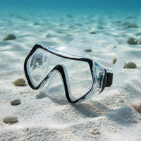 Adjustable Strap PVC Swimming Goggles Mask Comfortable Fit Glass Dive Mask Soft Silicone Skirt Water Sports Gear Easy Adjust Buckle for Adults, Men and Women