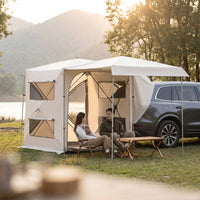 Vehicle-Connected Tent Thickened 600D Carrying Bag Outdoor Shelter Side Openings SUV Tent for Road Trips