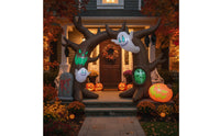 Outdoor Inflatable Archway with LED Lights Giant Inflatable Arch Waterproof Yard Decoration Stable for Lawn