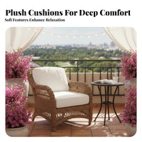 Weather-Resistant Woven Sofa Set Comfortable paddings Outdoor Furniture Modern design Patio Seating Easy Assembly for Business Owners, Hotel Managers, Balcony, Terrace, Garden, Backyard