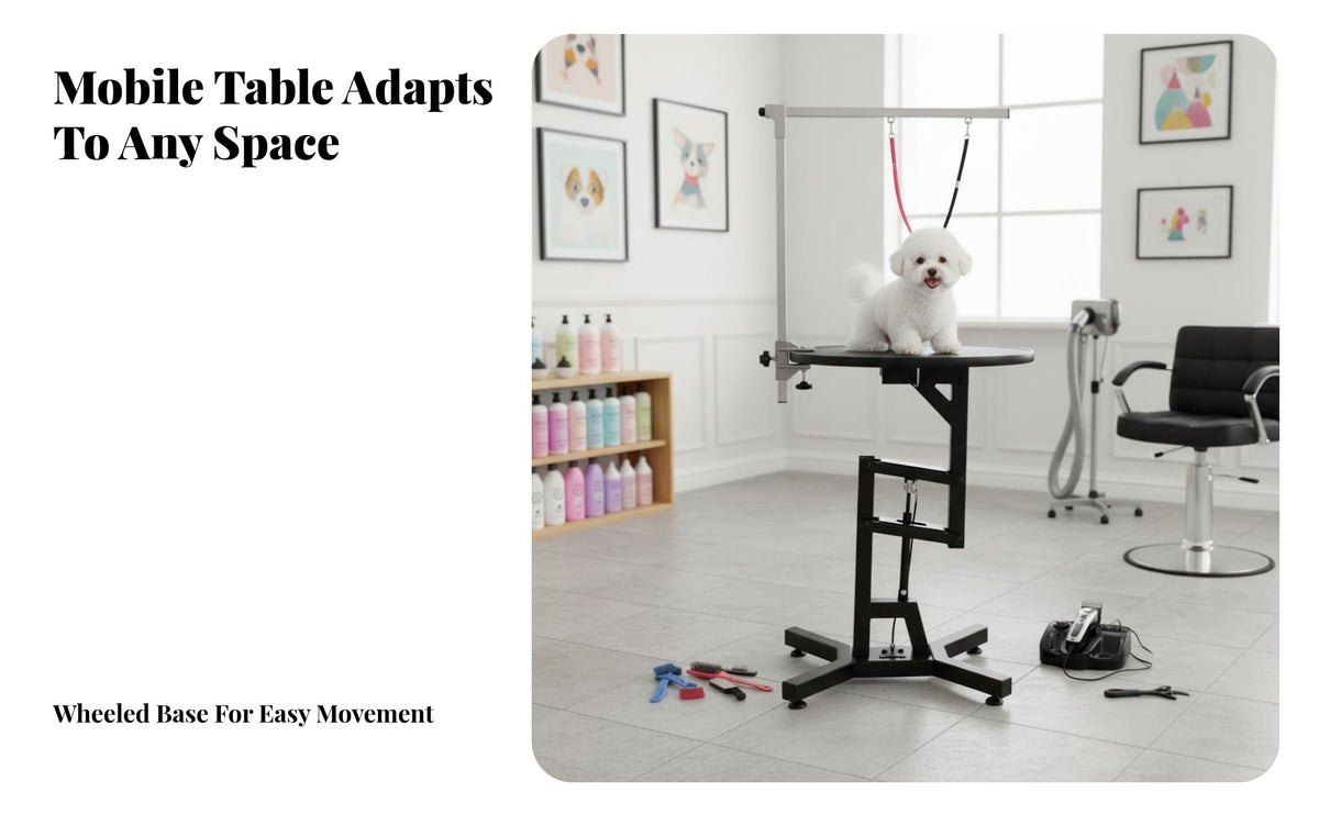 Hydraulic Grooming Table Foot Pedal Control Adjustable Height Dog Grooming Table Non-Slip Surface for Pet Health Pet Care Facility