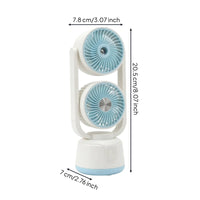 Mist twinHead Desktop Fan Portable twinHead Desk Fan Compact Cordless for Office, Study Corner