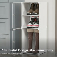 Space Saving Boot Storage Cabinet Large Capacity Modular Shoe Rack Sturdy Frame Stackable Shoe Box Easy Assembly for Home Organizers, Homeowners, Entryway, Hallway, Bedroom, Dorm Room