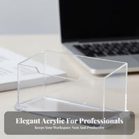 Business Card Holder Transparent Organizer Polished Edges for Office Desktop