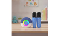 Bluetooth Karaoke Speaker with Wireless Microphones Light-up Portable Karaoke Machine Multicolor System Colorful for Children, Singers