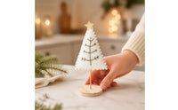 Felt Christmas Tree with Wooden Base Handcrafted Felt Christmas Tree Lightweight Ornament for Shelf