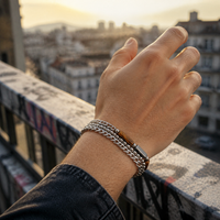 Tiger Eye Stone Double Layer Bracelet for Men and Women, Hip-Hop Style Beaded Jewelry