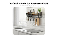 No-Drill Installation Multifunctional Utensil Organizer Multi-Functional Wall-Mounted Organizer Space Saving Kitchen Organizer Includes Hooks for Homeowners, Home Cooks, Homemakers, Small Apartments, Pantry
