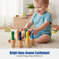 Wooden Bowling Game Set, Large, Early Education Toy for Kids, Parent-Child Interactive, Colorful, Boys Gift