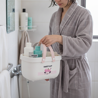 Cartoon Portable Drainable Storage Basket for Bathroom, Toiletries, Toys, and Sundries