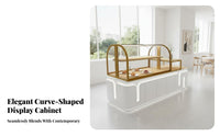 Bakery Display Case Multi-Tier Shelving Curved Glass Bread Cabinet Modern Design Pastry Display Case for Cafe Owners, Restaurant Managers, Supermarket