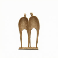 Abstract Couple Figurine Textured Abstract Figurine Tabletop Cast Iron Couple Statue for Table, Display