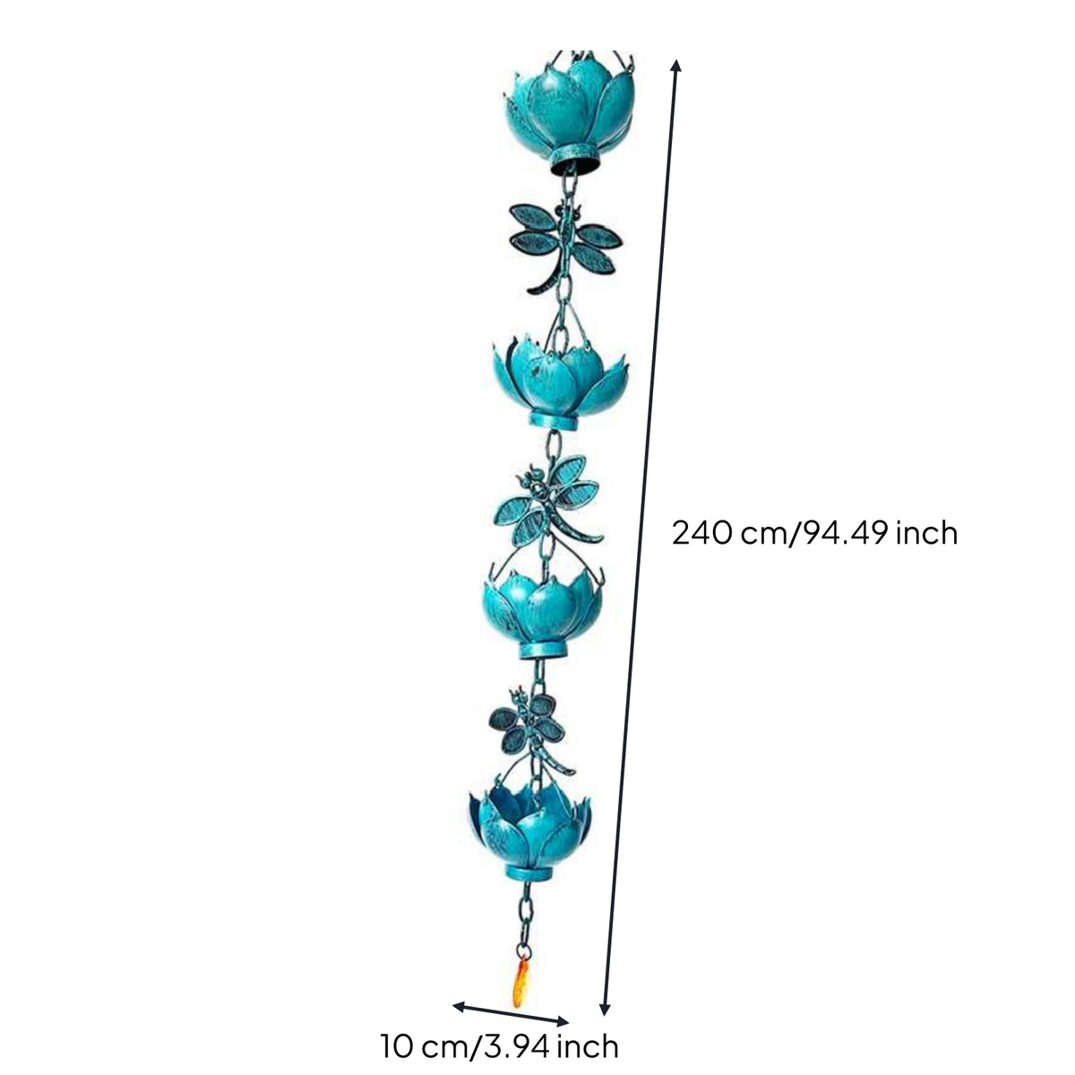 Creative Design Lotus Rain Chain Easy to Install Lotus Flower Cup Chain Long-Lasting Metal for Guesthouse