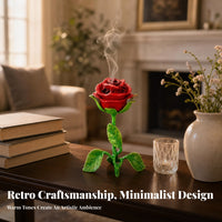 Sculptural Rose-Shaped Incense Burner Decorative Rose Incense Burner Tabletop