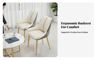 Modern Minimalist Design Upholstered Side Chair with Metal Legs Light Luxury aesthetic Dining Seating Soft Padded Seat Indoor Furniture Ergonomic Backrest for Restaurant Owners, Interior Designers, Kitchen, Living Room, Waiting Area, Office