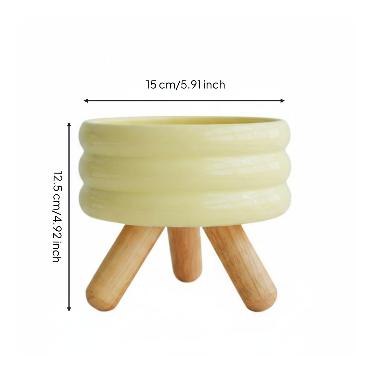 2 Pieces Double Pet Bowl Stand Stable Wooden Legs Elevated Pet Bowl for Felines