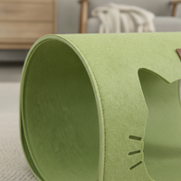 Felt Cat Cave Bed with Scratching Board, Detachable and Washable Cat Tunnel House for All Seasons
