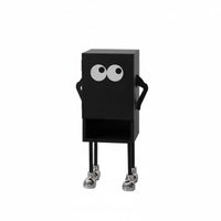 Long-Legged Robot-Shaped Nightstand playful design Bedside Table Narrow silhouette Side Cabinet Multi-Functional for Teens, Adults, Parents, Bedroom, Playroom, Living Room, Hallway
