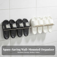 Wall Mounted Slipper Rack Drill Installation Hanging Slipper Organizer Draining Design Stainless Steel Shoe Holder for Restroom, Toilet, Entryway