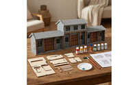 Siheyuan Model Traditional Courtyard House Model Cut Miniature Building Kit with Paint for Diorama Makers, Street Scene, Tabletop Display