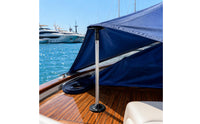 Telescopic Marine Support Pole Wide Flat Base Boat Tarp Support Pole Silver Shaft