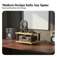 Desktop Audio Stand Stable Base Sound Equipment Damping Stand Sturdy Construction Multi-Tier Amplifier Rack for Audiophiles, Studio