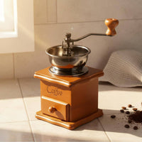 Manual Coffee Grinder Adjustable Mill Setting Hand Crank Coffee Mill Wooden Hand Crank Grinder Preserves Flavor Portable