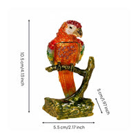 Parrot Jewelry Box Presentable Enamel Avian Trinket Box Gift Idea Home Decor for Desk, Living Room, Display Shelf