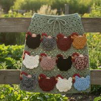 Handmade Crochet Egg Collecting Apron Cute Egg-Collecting Apron Soft Charming for Homestead
