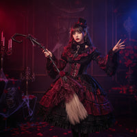 Witch Broom with Mesh Skirt Handheld Gothic Witch Broom Cosplay Masquerade for Cosplayers, Stage Costumes, Photo Shoots