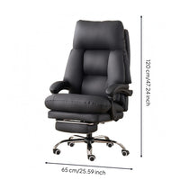 Reclining Office Chair Rolling Casters Chair with Footrest Metal Base Seating Furniture for Enthusiasts