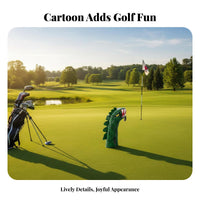 4 Pieces PU Leather Dinosaur Golf Club Cover Fun Design Dinosaur Golf Headcover Long-Lasting Protection for Golfers, Adults, Golfing