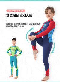 连体儿童潜水服男3mm加厚冬泳保暖泳衣防寒冲浪衣女分体长袖防晒