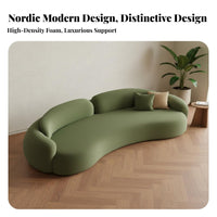 High-Density Foam Filling Irregular Shape Loveseat Skin-Friendly Curved Sofa Solid Wood Frame Modern Freeform Couch Ergonomic Support for Apartment Dwellers, Interior Designers, Design Enthusiasts