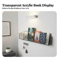 Toolwithout drilling Installation Clear levitating shelf Easy to Install Clear levitating Shelf Transparent Design Book shelf Space-Saving for Homeowners, Students, Hallway, Bedroom, Living Room, Bathroom