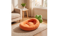 Vegetable-Shaped Pet Bed Soft Pet Bed with Blanket Washable for Young Dogs