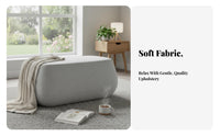 Nordic Design Large Round Upholstered Footrest Modern Design Pebble-Shaped Pouf Versatile Use Ottoman High-Density Foam Cushion for Families, Homeowners, Interior Designers, Cloakroom, Entryway, Bedroom