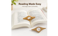 Rounded Edges Finger Loop Page Holder Smooth Finish Wooden Book Page Holder Sturdy Wooden Reading Aid