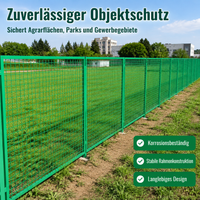 Frame Fence Field 180x300cm, Welded Double Bar Mat Fence, Dark-Coated Grid Fence Panel, Stable Wire Fence for Industry & Park