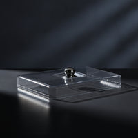 Serving Cover with Metal Knob Compact Rectangular Food Dome Versatile Clear Platter Lid for Caterers, Buffet