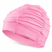 Ruched Pleated Swim Cap Stretchable Material Swim Cap Stretchy Swimming Hat Easy to Wear for Hot Springs