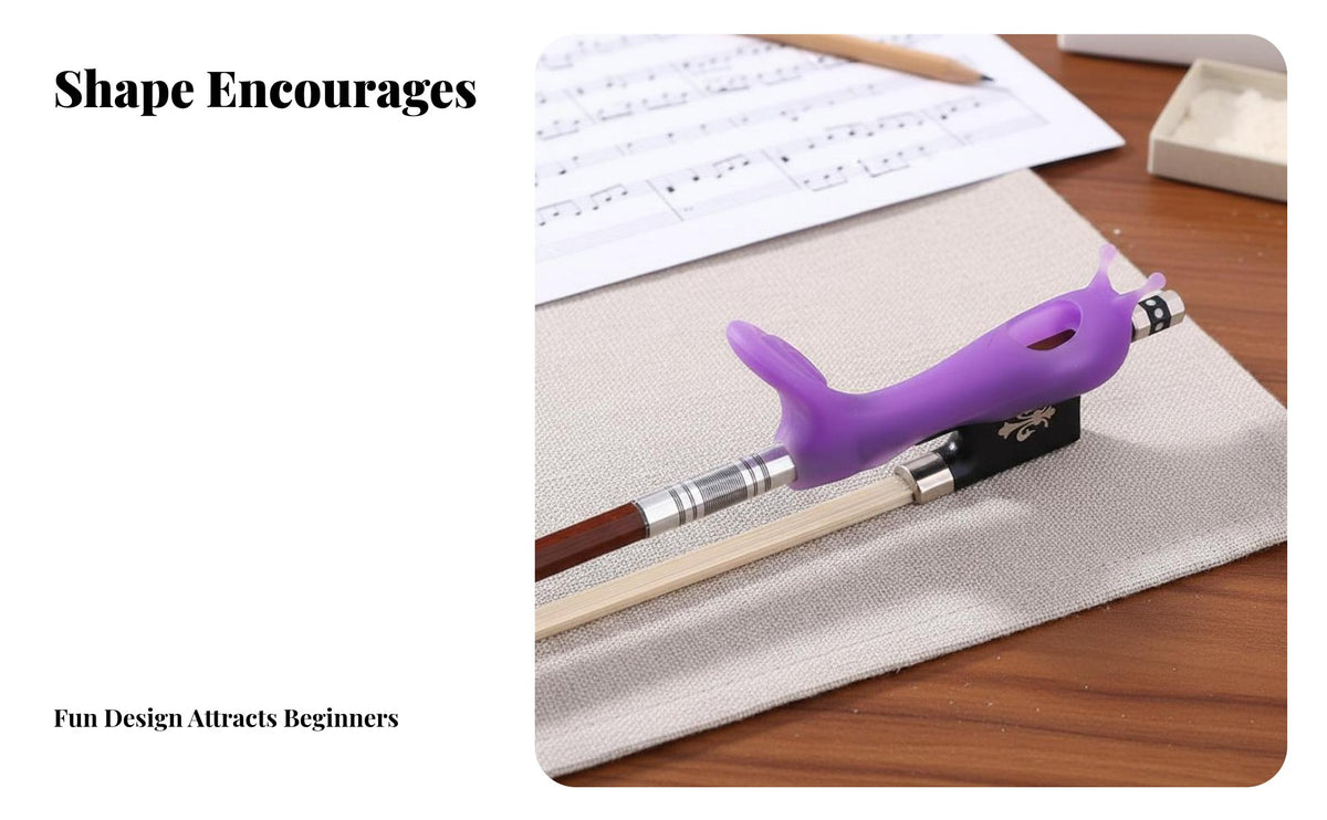 Violin Bow Grip Soft and Flexible Bow Holder Easy Installation String Instrument Accessory for Students, Music Teachers, Home Practice