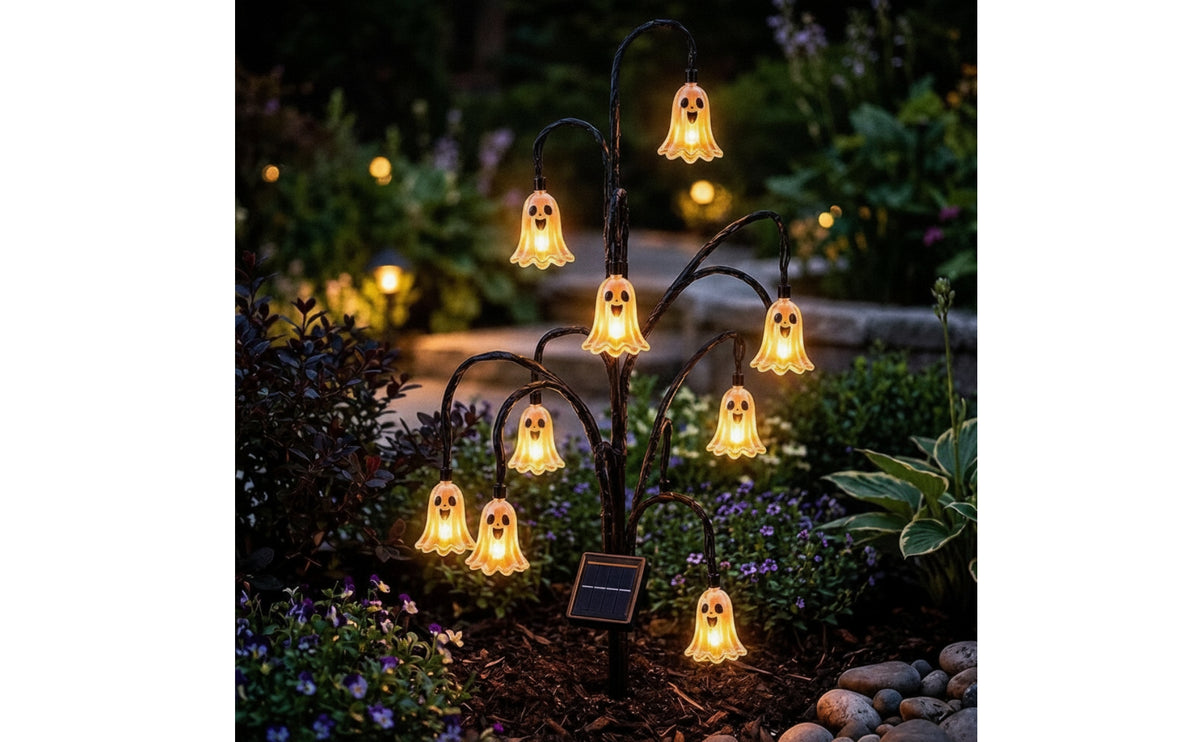 Solar Tree Light with Low-Maintenance Stake Light Candle Effect Solar Hanging Lantern for Pathway, Yard